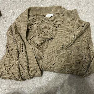 Cotton Bleu Tan Knit Cardigan